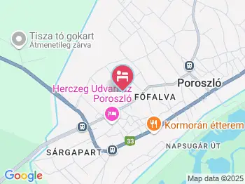 Halászék Napsugár Vendégháza Poroszló a térképen