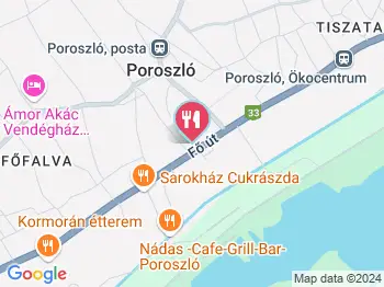 Kádár Cukrászda Poroszló a térképen