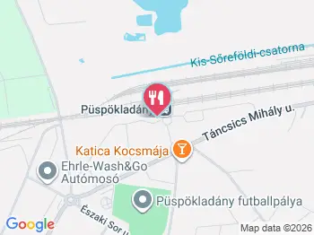 Bárándi pékség és hamburger Püspökladány a térképen