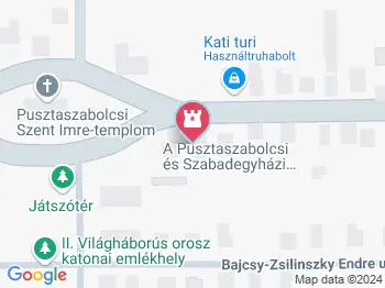A Pusztaszabolcsi és Szabadegyházi Missziós Református Gyülekezet temploma Pusztaszabolcs a térképen