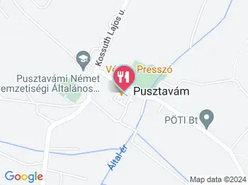 Vértes Presszó Pusztavám a térképen
