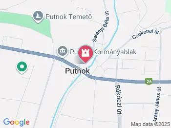 1956-os emlékmű Putnok a térképen