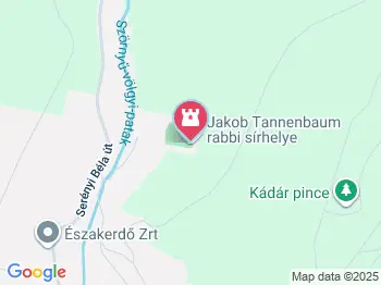 Jakob Tannenbaum rabbi sírja Putnok a térképen