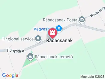 Keresztelő Szent János-templom Rábacsanak a térképen