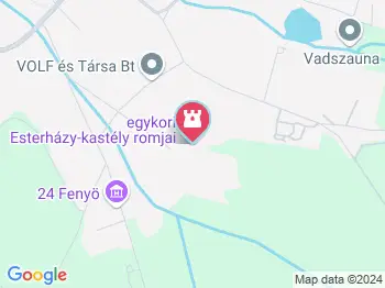 egykori Esterházy-kastély romjai Réde a térképen