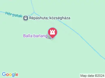Balla-barlang Répáshuta a térképen