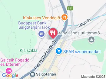 Kiskulacs Vendéglő Salgótarján a térképen