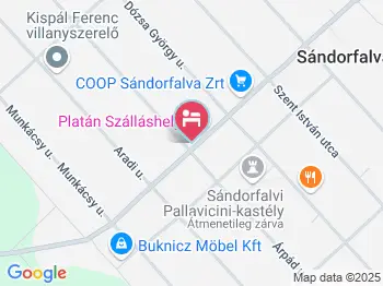 Platán Szálláshely Sándorfalva a térképen