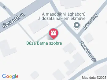Búza Barna-mellszobor Sarkad a térképen