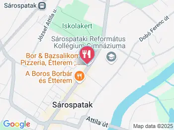 Bor & Bazsalikom Pizzeria, Étterem Sárospatak a térképen