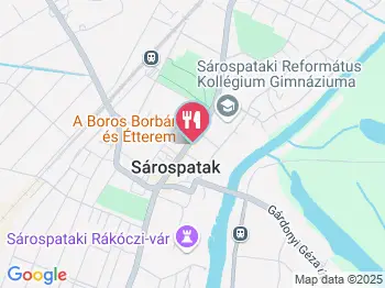 A Boros Borbár Sárospatak a térképen