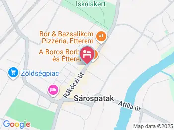 Hegyalja Fogadó Sárospatak a térképen