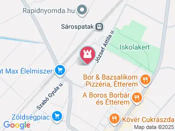 Rákóczi vár Sárospatak a térképen