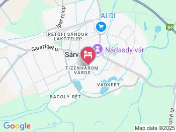 Hold Apartmanház Sárvár a térképen