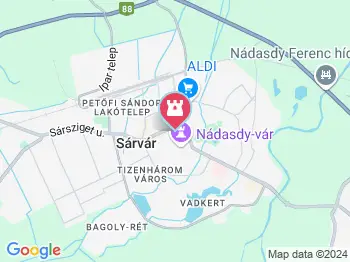 Kossuth Lajos tér Sárvár a térképen