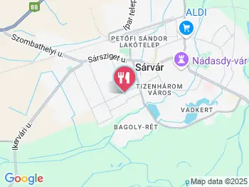 Nádasdy Vendéglő Sárvár a térképen