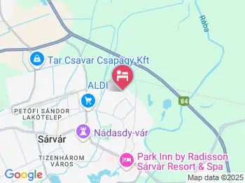Óvár Apartman Sárvár a térképen