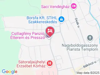 Csillagfény Panzió Sátoraljaújhely a térképen