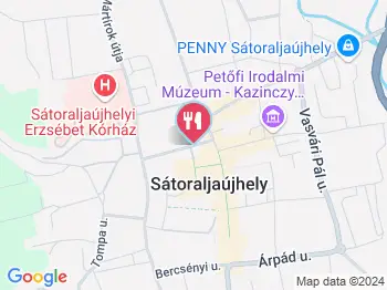 Rákóczi Hotel Étterme Sátoraljaújhely a térképen