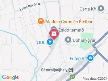 Zsidó temető Sátoraljaújhely a térképen