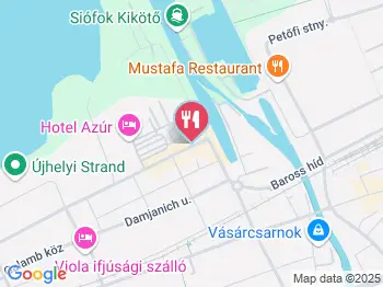 Hotel Azúr - Opus Étterem Siófok a térképen