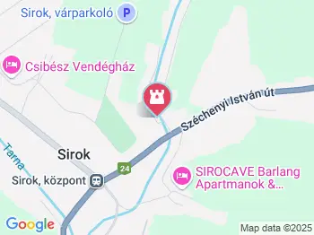 Barlangvár Sirok a térképen