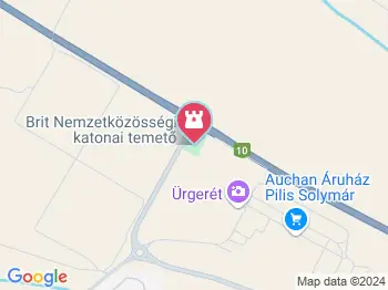 Brit katonai temető Solymár a térképen