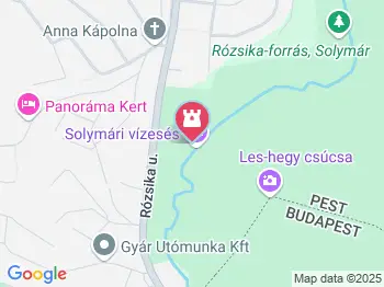 Jegenye-völgyi vízesés Solymár a térképen