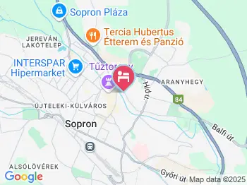 Erhardt Panzió Sopron a térképen