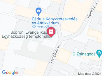 Evangélikus templom Sopron a térképen