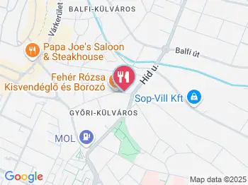 Fehér Rózsa Fogadó étterme Sopron a térképen