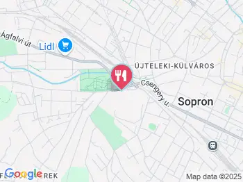 Nyugat Étterem Sopron a térképen