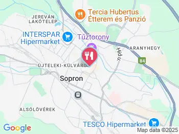 Palatinus Étterem Sopron a térképen