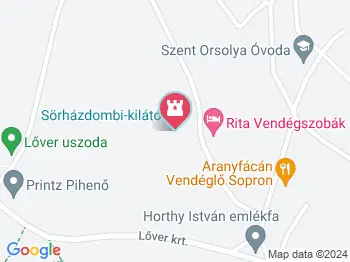 Sörházdombi Kilátó Sopron a térképen