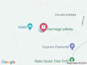 Vas-hegyi páholy Sopron a térképen