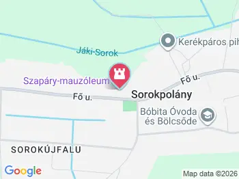 Szapáry-mauzóleum Sorokpolány a térképen
