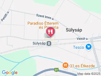 Paradiso étterem és pizzéria Sülysáp a térképen