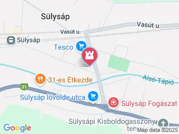 Szent István szobor Sülysáp a térképen