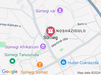 Az Ősember Bányája Sümeg a térképen