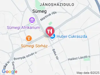 Huber Cukrászda Sümeg a térképen