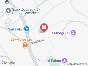 Tarisznyavár Sümeg a térképen