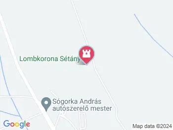 Lombkorona-sétány és erdei pihenőpark Súr a térképen