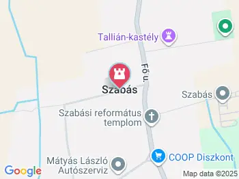 Szovjet emlékmű és hadisírok Szabás a térképen