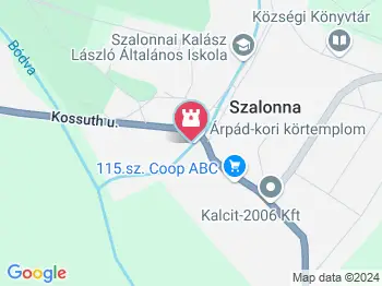 Árpád-kori körtemplom Szalonna a térképen