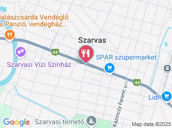 Lángosozó Szarvas a térképen