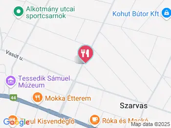 Vadászkürt Vendéglő Szarvas a térképen