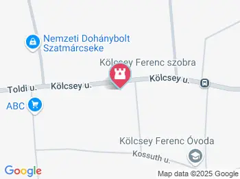 Kölcsey Ferenc szobra Szatmárcseke a térképen