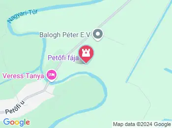 Petőfi fája Szatmárcseke a térképen