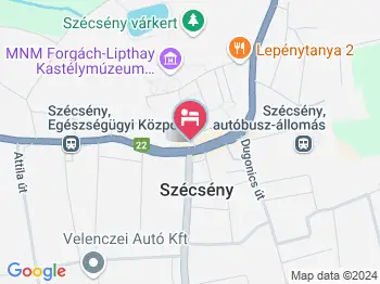 Bársony Panzió Szécsény a térképen