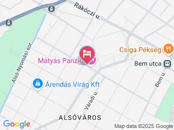 Mátyás Panzió Szeged a térképen